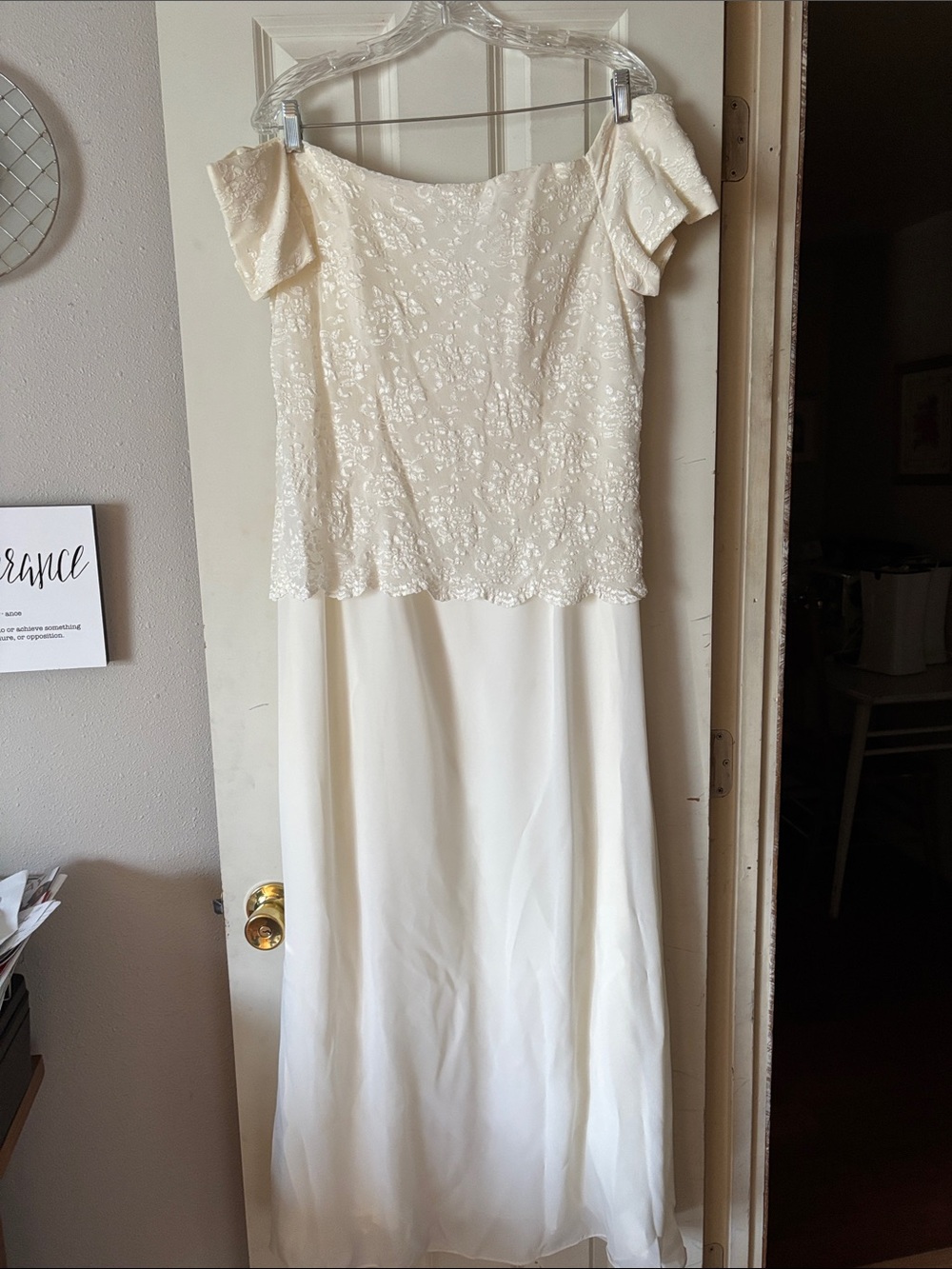 Chadwicks Ivory Off-Shoulder Lace Wedding Dress